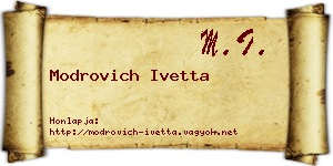 Modrovich Ivetta névjegykártya